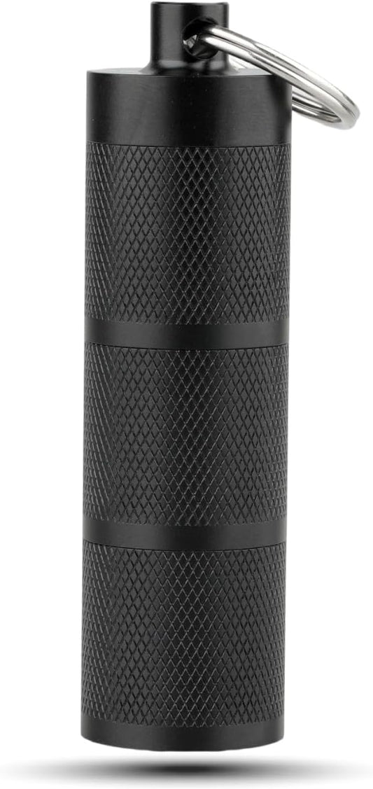 Waterproof Keychain Pill Holder - Compact, Portable, and Secure Pill Box with 3 Compartments - Pocket-Sized Pill Case and Container for Daily Medication on The Go, Black