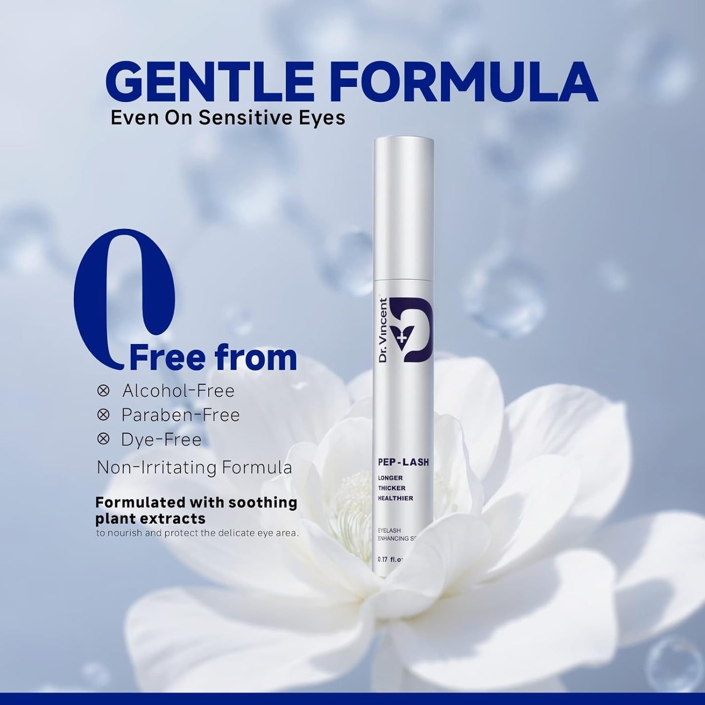 Lash Serum for Eyelash Growth - Eyelash Growth Serum Advanced Peptide Formula with 2.3× Absorption for Fuller, Thicker & Longer Lashes - Vegan & Cruelty-Free, Clinically Tested - 5ml