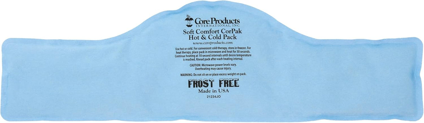 Core Products Soft Comfort CorPak – Reusable Hot & Cold Therapy Pack, Ice Pack for Injuries, No-Frost Compress for Muscle, Back & Joint Pain Relief – 6" x 20", Made in USA