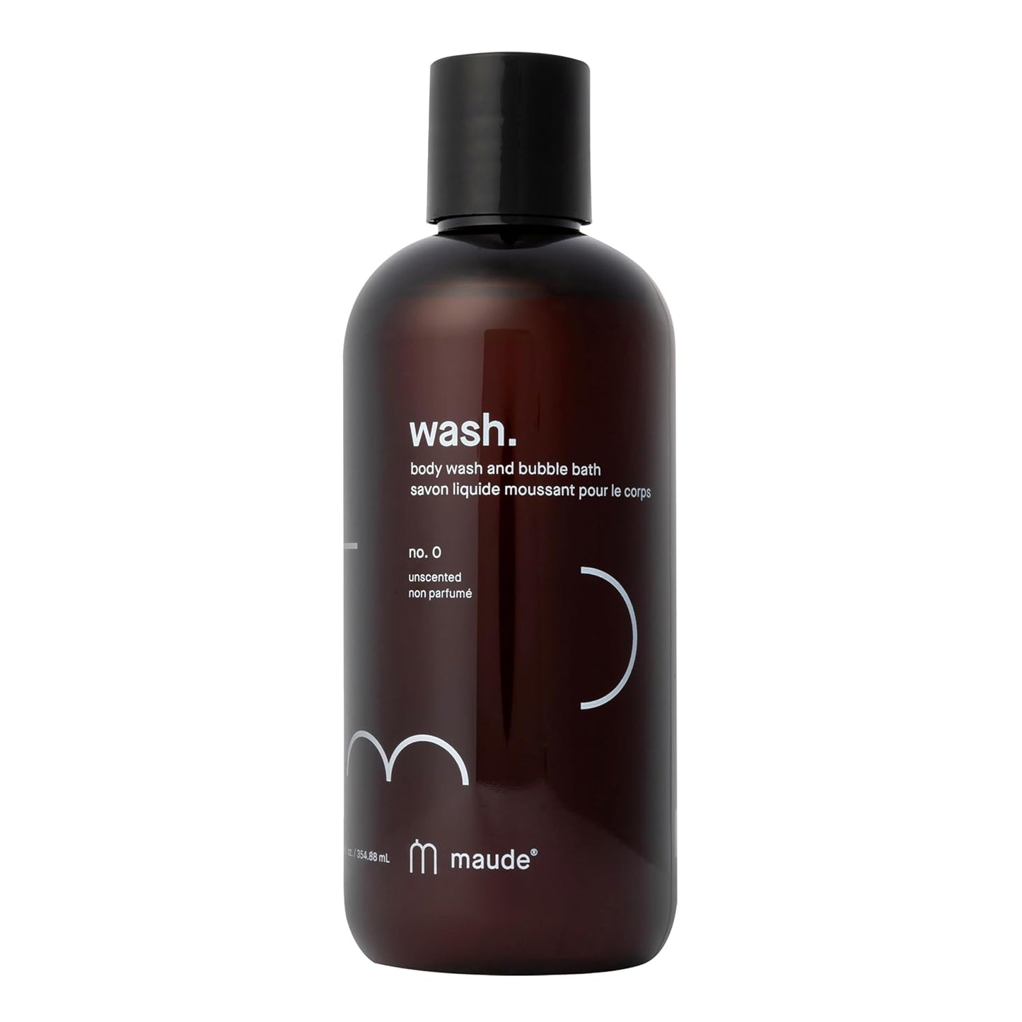 MAUDE Wash No. 0 - pH Balanced Moisturizing Body Wash & Bubble Bath - With Vitamin C & E for Whole-Body Skin & Feminine Care - Skin-Softening Shower Gel - Unscented (12 fl oz)