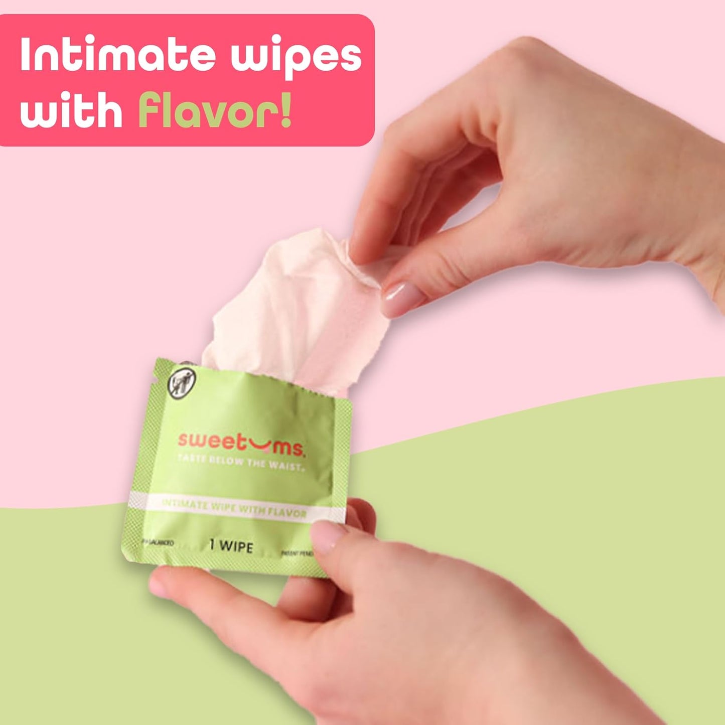 Sample Size Feminine Wipes For Women, pH Balanced Biodegradable Flavored Intimate Wipes - Pack of 24