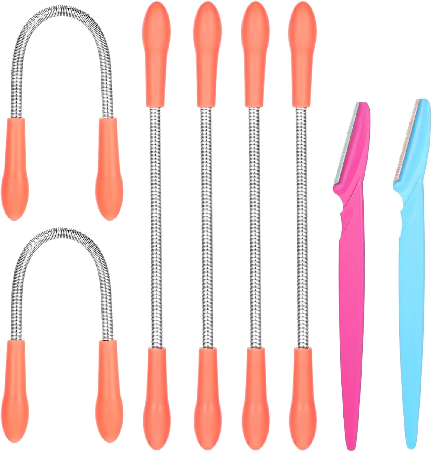 6 Pcs Facial Hair Remover Spring Eyebrow Face Removal Epilator Coil Portable Hair Remover Threading Tool for Women Unwanted Chin Cheek Mustache Neck Upper Lip