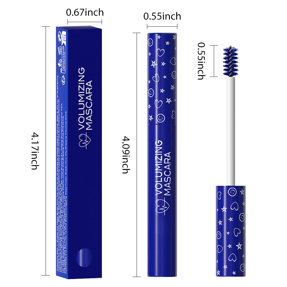 Colored Mascara for Eyelashes Set,Colorful Waterproof Mascara for eyelashes Long lasting Charming Voluminous for Women Halloween Eye Makeup (1Pcs 01#Blue, F)