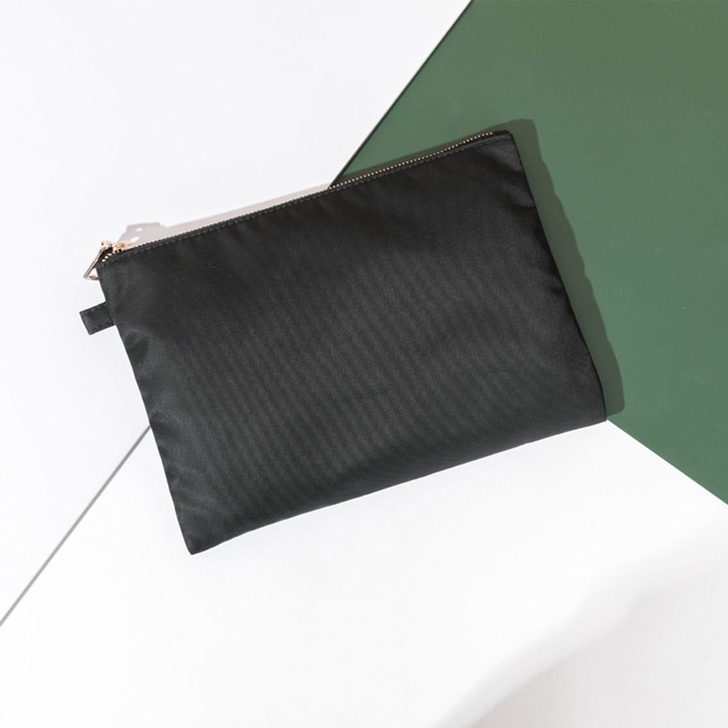 Zipper Pouch Storage Bag Simple and Stylish Women's Cosmetic and Travel Bag (Black-nylon-10)