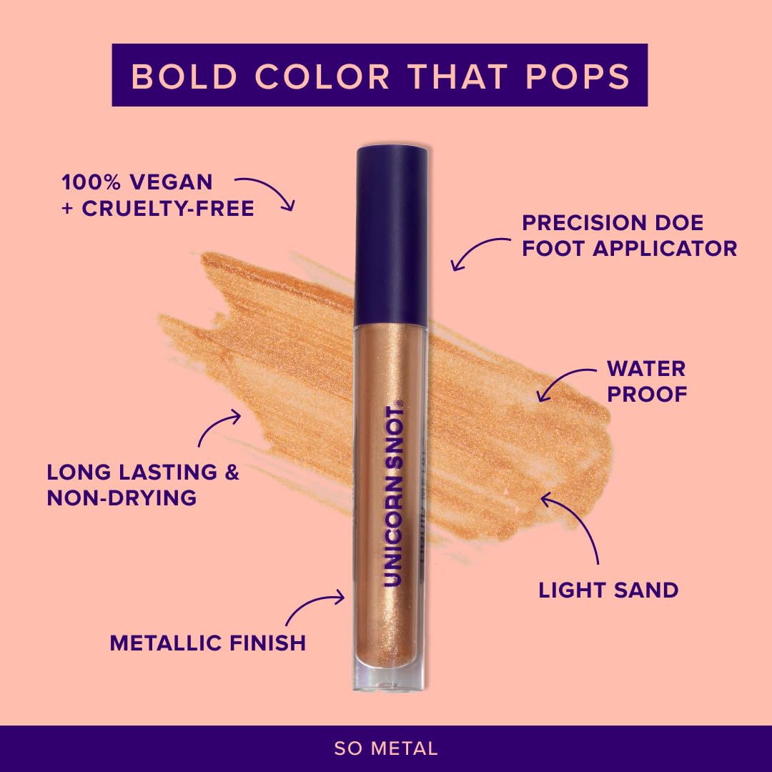 UNICORN SNOT Liquid Metal Lip Paint | Intense Pigment, Non-drying, Metallic Lip Color for Halloween Costume & Anime Cosplay | Gluten Free, Vegan & Cruelty-free Lip Makeup - DUNE (Light Sand)
