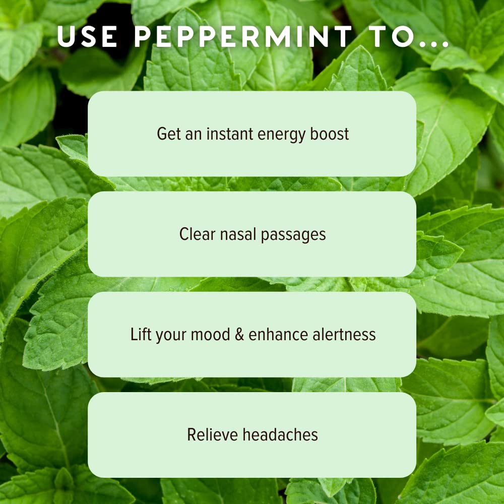 MOXĒ Peppermint Essential Oil Nasal Inhaler, Therapeutic No-Mess Aromatherapy, Cooling, Refreshing, Invigorating, Uplifts Mood and Positivity, Pure and Undiluted, Made in USA (3 Pack)`