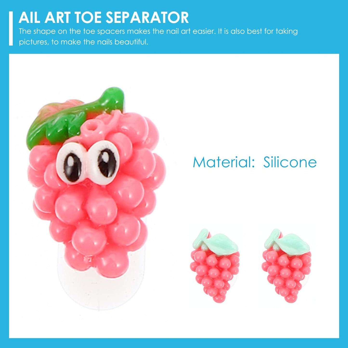 Beaupretty 24Pcs Nail Art Toe Separator Set - Silicone Toe Spacers for Perfect Pedicure Washable and Reusable Ideal for Nail Polish and Foot Care