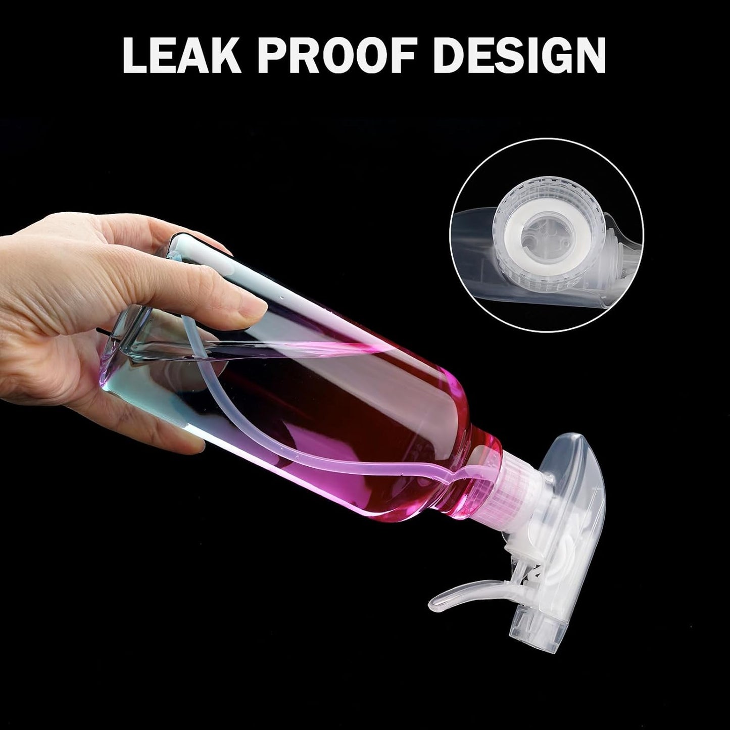 Spray Bottles Plastic Spray Bottle for Hair Mist/Stream Heavy Duty Empty Spray Bottles for Cleaning Solutions, Plants, Cooking (16.9oz-Gradient)