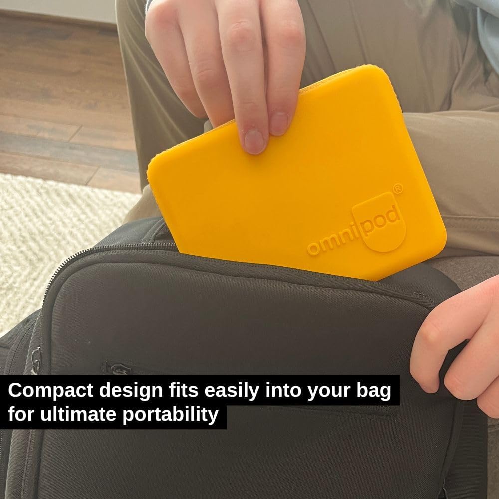 Omnipod Protective Travel Case | Silicone Storage fits an Insulin Vial and One Pod| Diabetic Care Products | Diabetes Supplies Organizer (Pink Blue Purple Stripe)