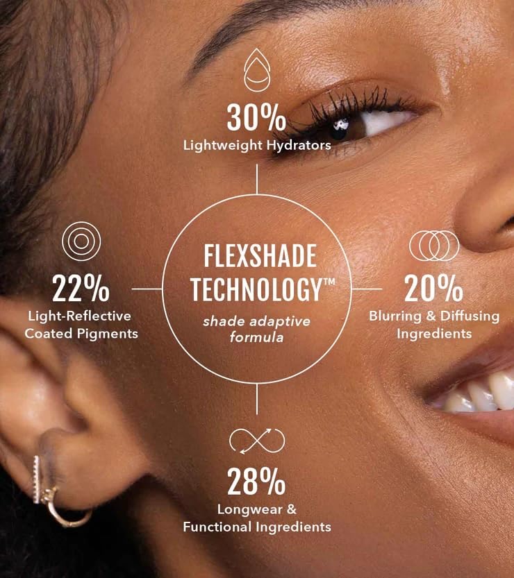 Long-Lasting Lightweight Foundation & Brush Duo | Cruelty-Free, Fragrance-Free, Buildable, Transfer-Proof Makeup (Medium)