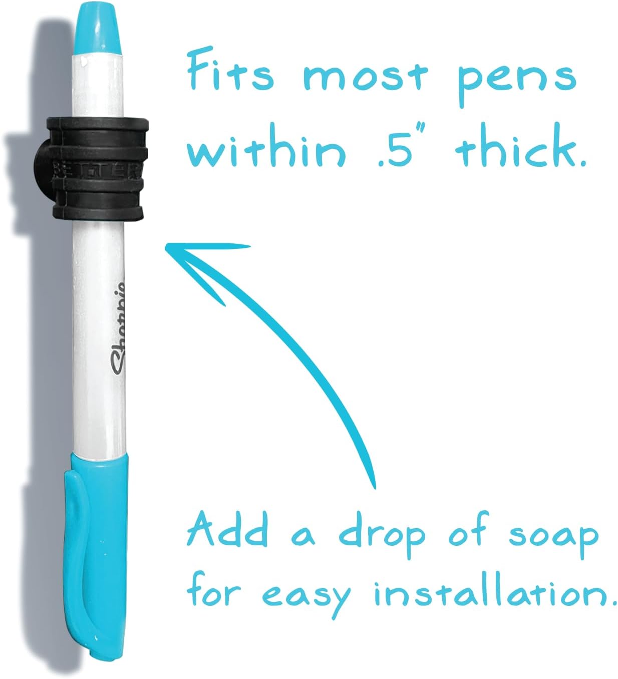 Stick-O Pen Magnetic Pen Pencil Holder - Holds Most pens, pecils and Thin Markers. Ideal for Fridge, Task Boards, Workshops, Classrooms, Offices and Kitchens. (Five Pack)