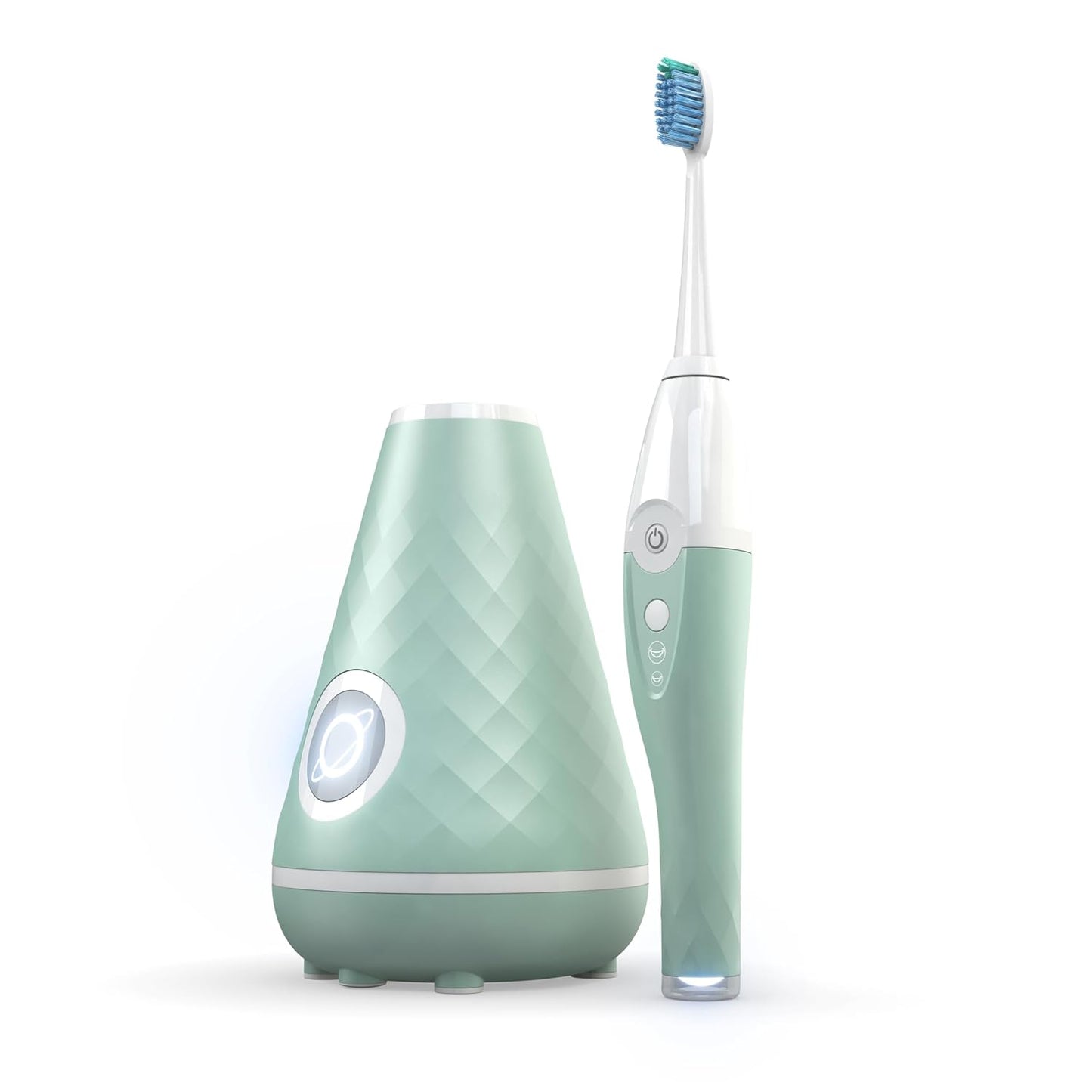 TAO Clean UV Sanitizing Sonic Toothbrush and Cleaning Station, Electric Toothbrush, Dual Speed Setting, Seaglass Green