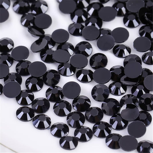1500 Pieces SS16 4mm Flatback Rhinestones Clear Glass Round Gems Crystals for Nail Art DIY Crafts Clothes Shoes Bags （Black）