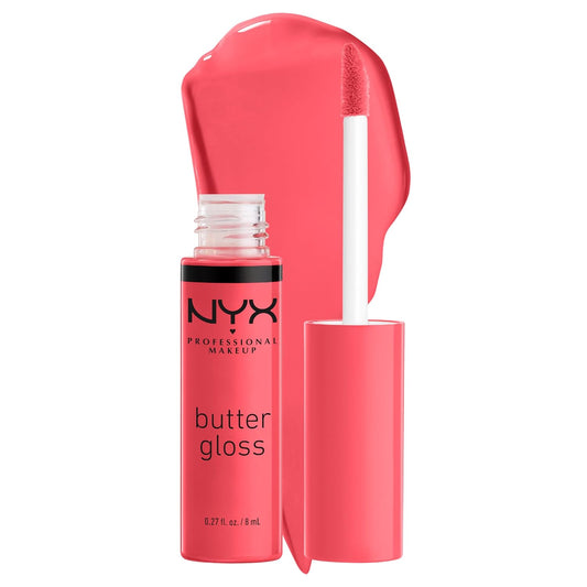 NYX PROFESSIONAL MAKEUP Butter Gloss, Non-Sticky Lip Gloss - Sorbet (Vibrant Coral)