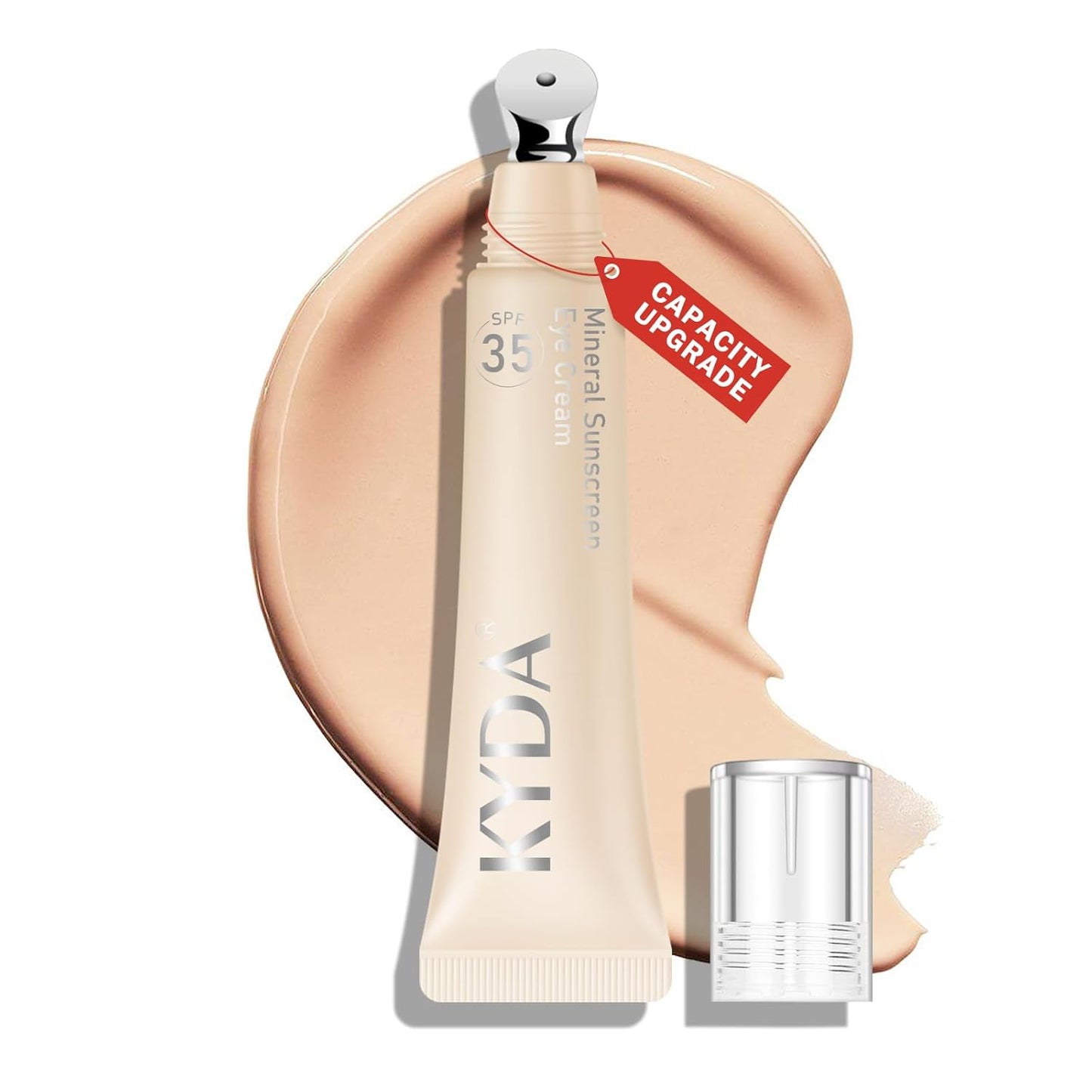 KYDA Mineral Sunscreen Eye Cream, 3-in-1 Anti-Aging Eye Cream, SPF 35, for Dark Circle and Fine Lines, Medium