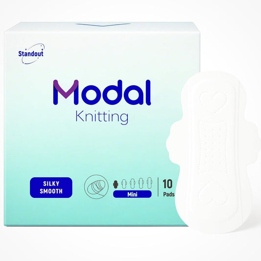 MODAL Panty Liners for Women, Unscented Sanitary Pads with Wings, Daily Thin Panty Liners, 7.5 Inch(190 mm), Mini, 10 Count