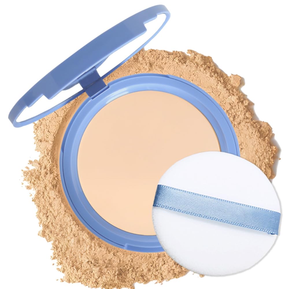 Oil Control Matte Perfection Face Powder Compact For Women, Matte Smooth Flawless Setting Powder Makeup, Polvo Compacto De Maquillaje, Waterproof Long Lasting, 0.35Oz (02 Natural Beige)