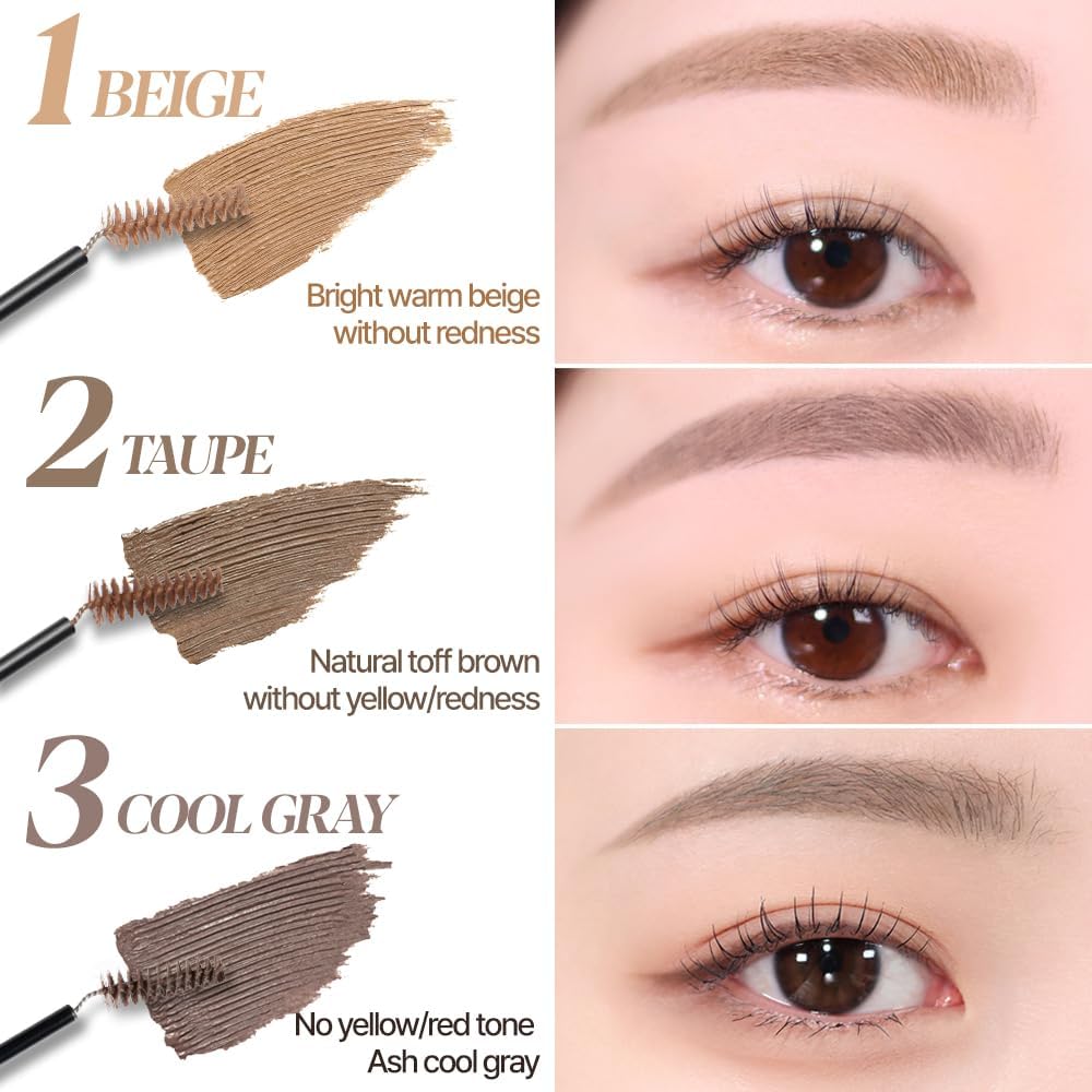 Espoir The Brow Color Fixing Cara #4 Fake Bleach 0.1 fl oz | Easy Fixing without Clumping with Skinny Brush | Long Lasting Smudgeproof Eyebrow Mascara | Soft Mood Coloring Tinted Gel | Korean Makeup