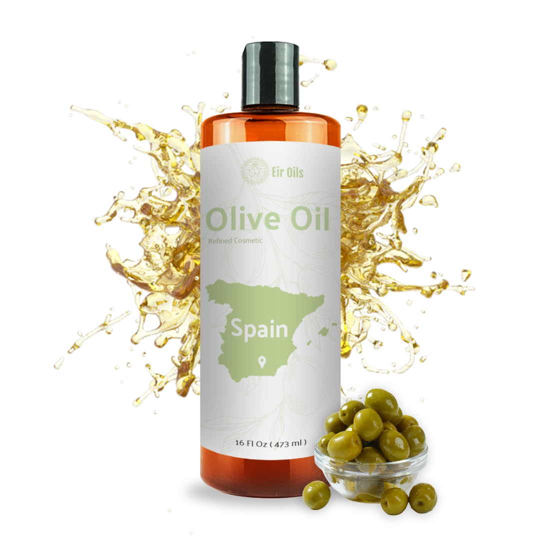 Olive Oil - 100% Pure Cold Pressed Natural Olive Oil (Aceite de Oliva) for Essential Oils Dilution, Massage & Skincare - Premium Grade (16oz)