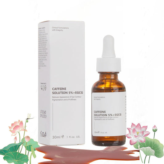 Caffeine Solution 5% + EGCG, Caffeine Eye Serum For Face, Moisturizing Under Eye Solution For Reduces Dark Circles & Puffiness, 30ML (1, 1 PC)
