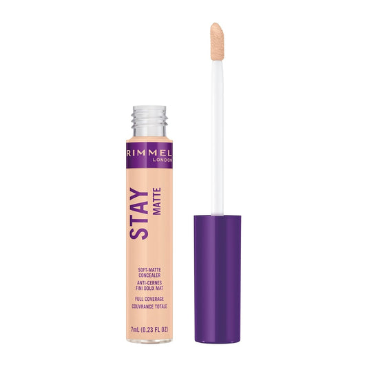 Rimmel London Stay Matte - 011 Porcelain - Concealer, 24-Hour Wear, Shine Control, Fights Free Radicals, 0.23oz
