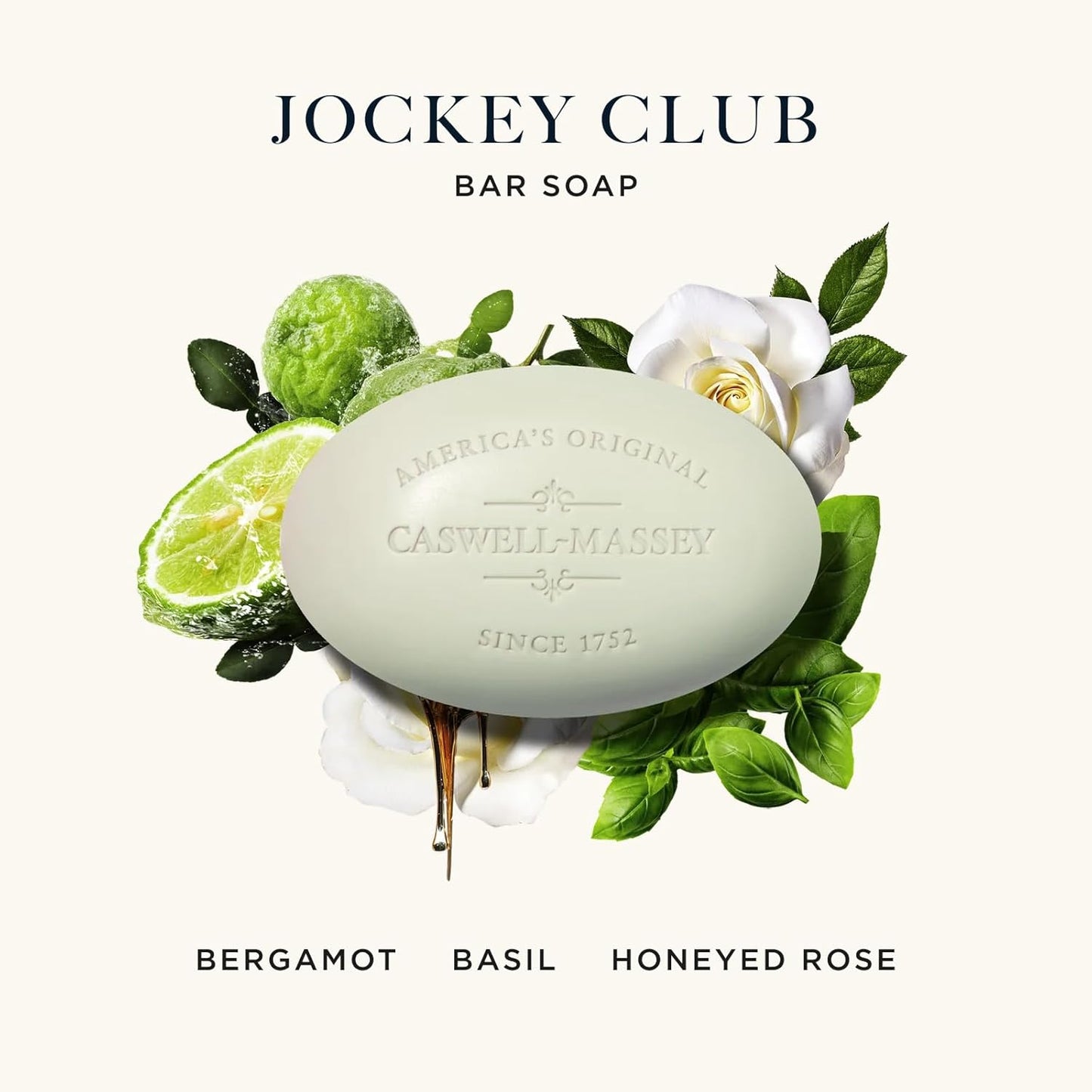 Caswell-Massey Jockey Club Natural Bar Soap for Men, Moisturizing Body Soap Bar for All Skin Types, Made with Essential Oils & Plant-Based Formula for Soft Skin, Made in USA, 5.8 oz
