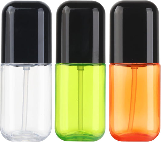Travel Spray Bottle 3 Pack 2.7oz/80ml Portable Plastic Small Spray Bottles Refillable Mini Spray Bottle Empty Fine Mist Spray Bottles for Makeup Removers, Perfume, Essential Oils Toners Rose Waters