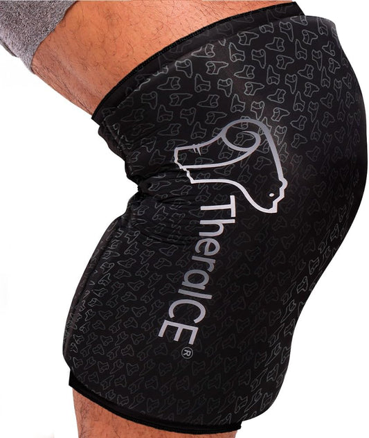 TheraICE Knee Ice Pack Wrap Compression Sleeve for Injuries, Reusable Gel Cold Packs Brace Also for Elbow, Ankle & Calf - Flexible Cold Wrap Recovery for Meniscus, ACL, MCL Pain Relief