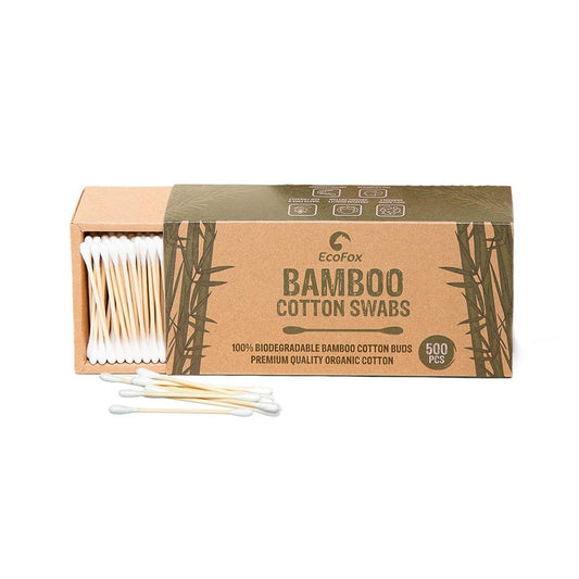Bamboo Cotton Swabs 500 Count | Biodegradable & Organic Cotton Buds | Double Tipped Sticks | 100% Eco-Friendly & Natural | Perfect for Makeup & Nail Applications, Arts & Crafts, Removing Dust & Dirt…