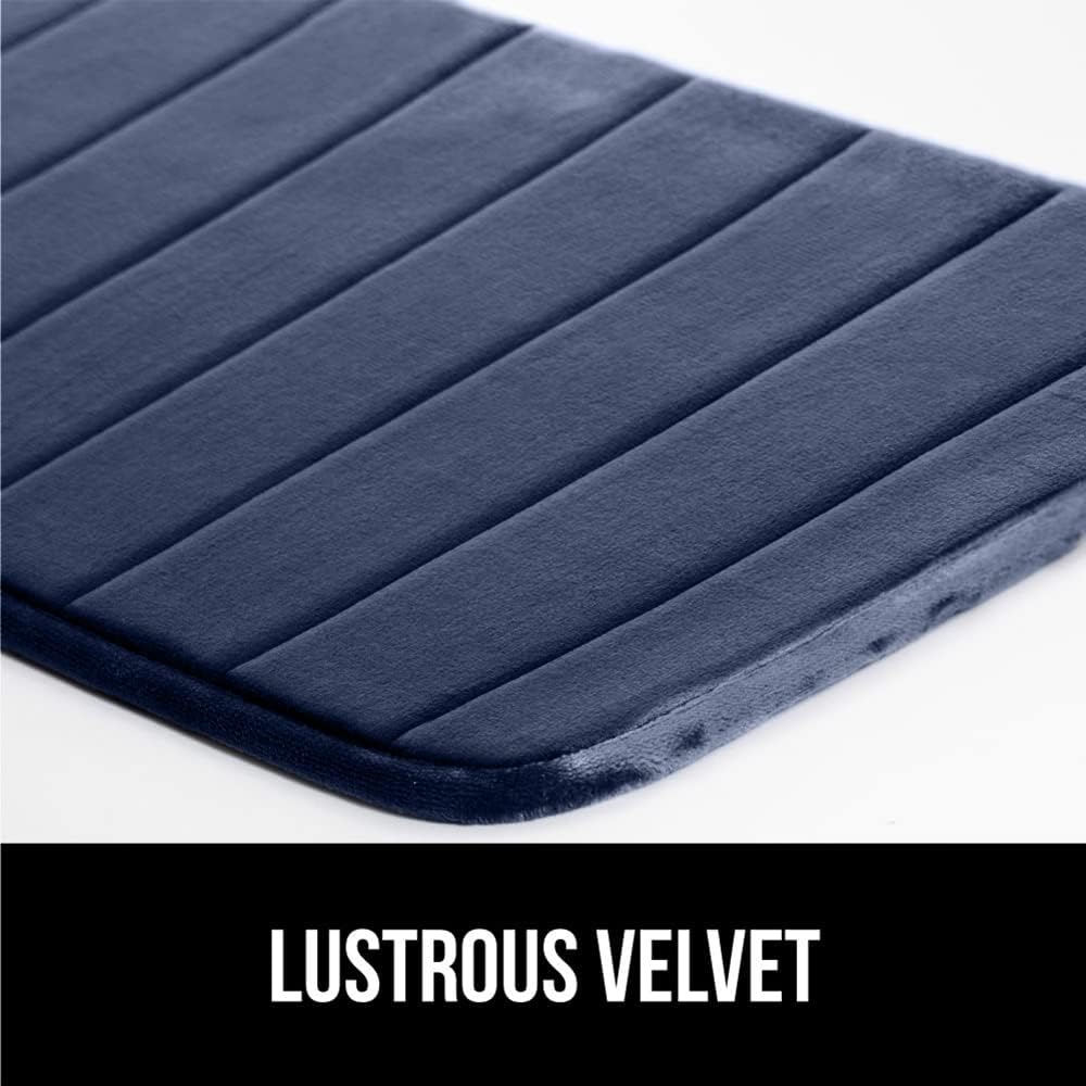 GORILLA GRIP Memory Foam Bath Mat, Soft Absorbent US Designed Bathroom Rug, Gripping Dots Machine Washable Bathmat, Cushioned Floor Mats, Shower Sink Rugs Room Décor Accessories, 42x24 Navy Blue