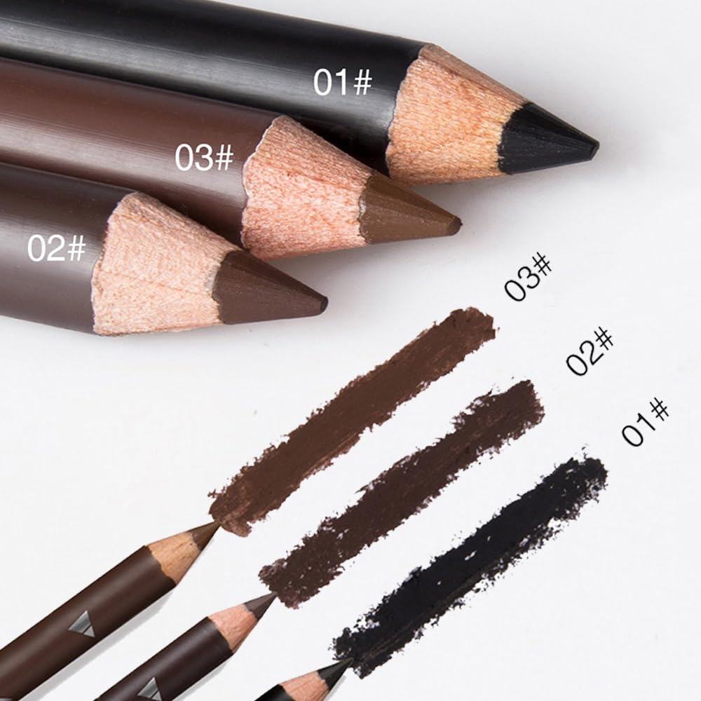 6Pcs Eyebrow Pencils for Women, Wooden Hard-Core Brown Eyebrow and Eyeliner Pencil, Long Lasting Waterproof and Sweat-Proof, Beginner Makeup Brow Pencil, Create a Natural Eye Brow Makeup