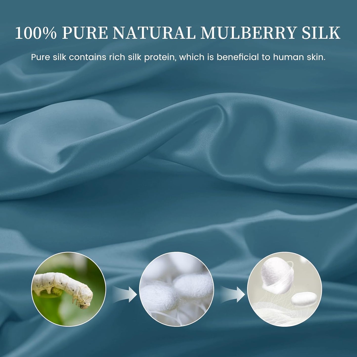 THXSILK 100% Mulberry Silk Sleep Mask, 6A Grade 25 Momme Eye Mask for Sleeping, Color-Blocking Blindfold, Soft Silk Eye Cover for Women, Men, Travel, Nap, Airplane(4×9inches, Navy Blue)