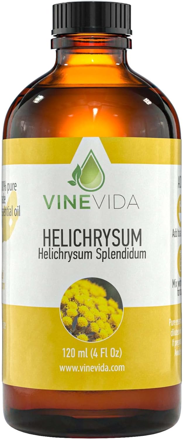 VINEVIDA Helichrysum Essential Oil 4 oz - Undiluted, Pure, Vegan, and Sustainable