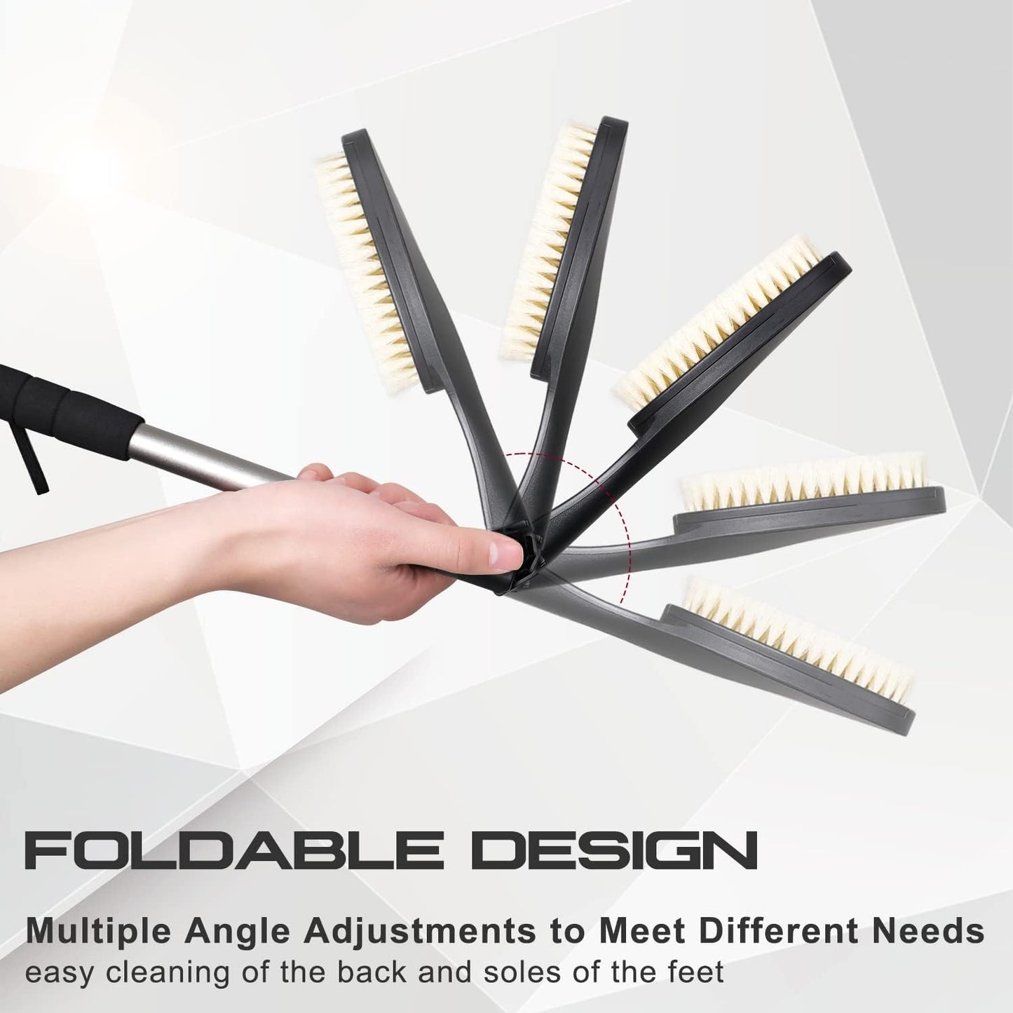 EASACE Body Brush for Back,Lotion Applicator, Long Handle Bath Brush for Showering, Adjustable Head Back Scrubber, Shower Brush with Soft Bristles for Wet or Dry