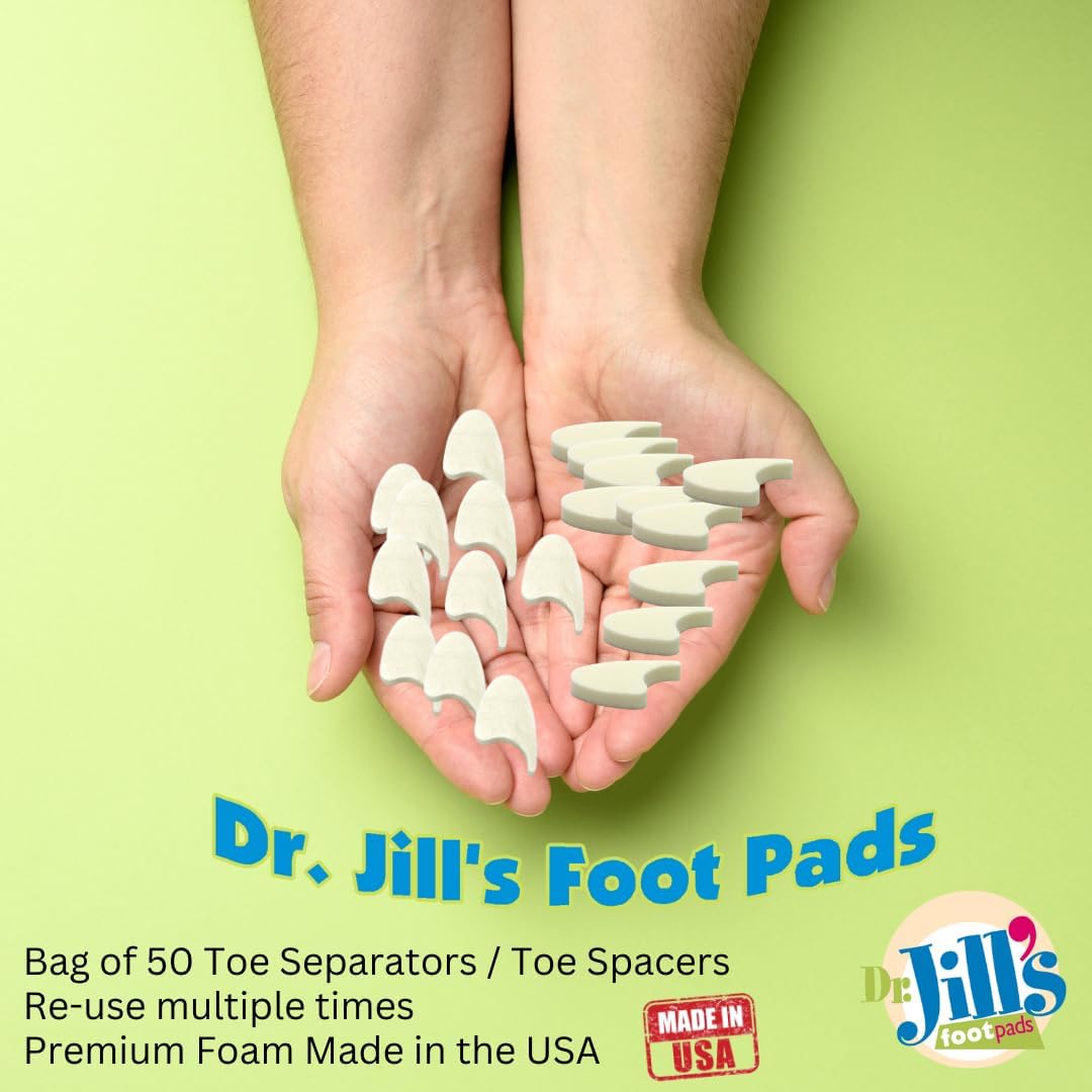 Dr. Jill's Foot Pads, YJ44-9070, Toe Separator Pad 1/4" Foam (50 Pack) with Tail