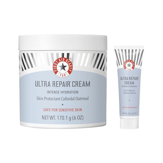 First Aid Beauty - Ultra Repair Cream, Intense Hydration Whipped Colloidal Oatmeal, Clinically Proven to Strengthen Skin Barrier in 7 Days & Helps Relieve Eczema, Luxury Moisturizer, 6 oz + Bonus, 2ct