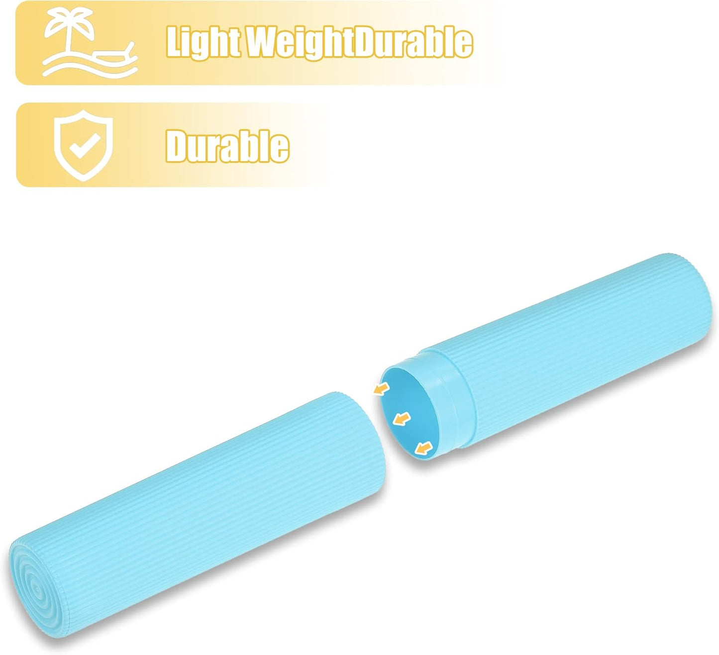 VOCOSTE 1 Pcs, Vertical Stripe Toothbrush Case, Plastic, Traveling Toothbrush Holders Case, Travel Business, Sky Blue, 7.87"x1.18"