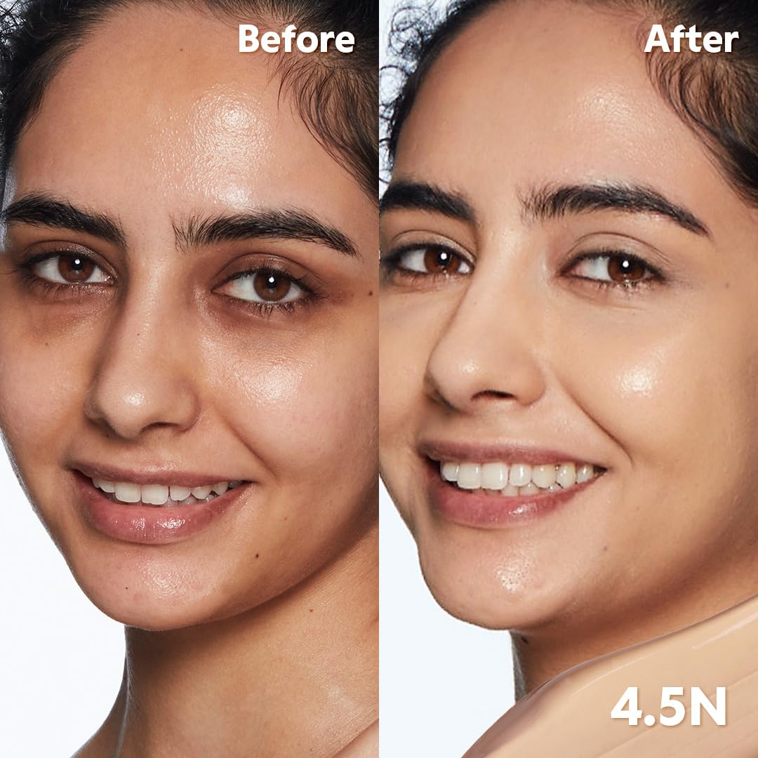 TIRTIR Glide&Hide Blurring Concealer - Creamy texture, Conceals dark circles and wrinkles, Dual formula (liquid tip & balm stick), Long-lasting wear, Korean Makeup, #4.5N, 0.28 Oz