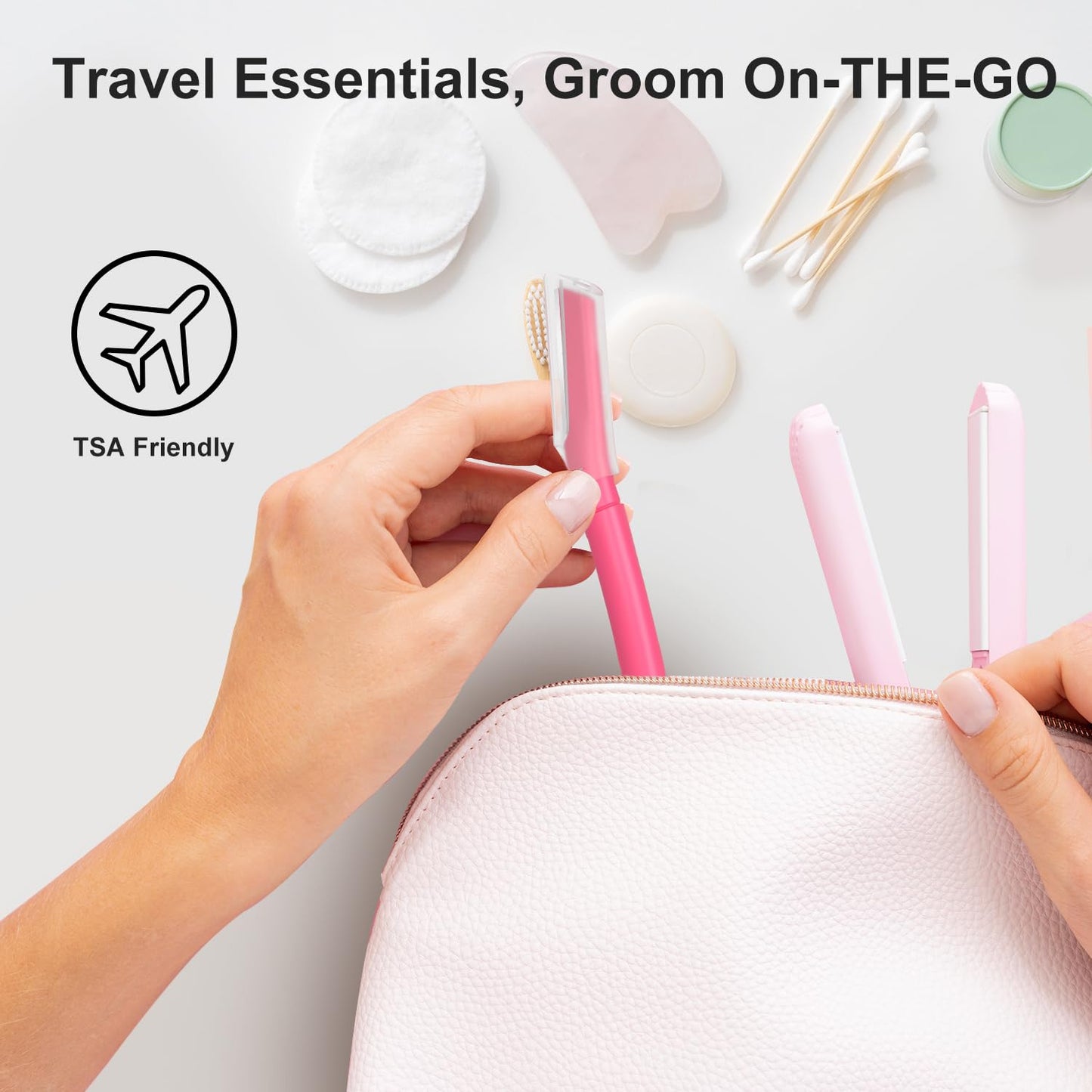 Face Razors for Women, Dermaplane Razor for Women Face, Eyebrow Razor, Dermaplaning Tool, Gentle Skin Exfoliation Microblades for Sensitive Skin, Peach Fuzz Remover