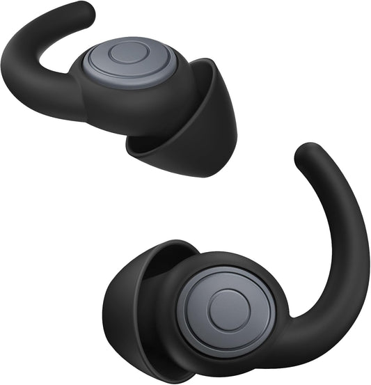 Ear Plugs for Sleeping, Noise Reduction Reusable Earplugs for Sleep, Hearing Protection Soft Comfy Silicone Ear Plugs for Concerts, Focus, Travel, Work, 33dB Noise Cancelling (BLACKGREY5)