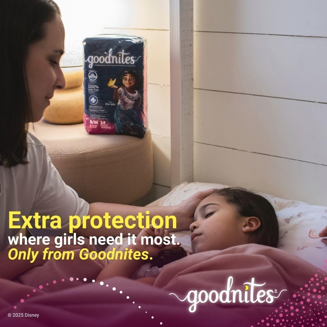 Goodnites Girls' Nighttime Bedwetting Underwear, Size Extra Small (28-43 lbs), 99 Ct, Packaging May Vary