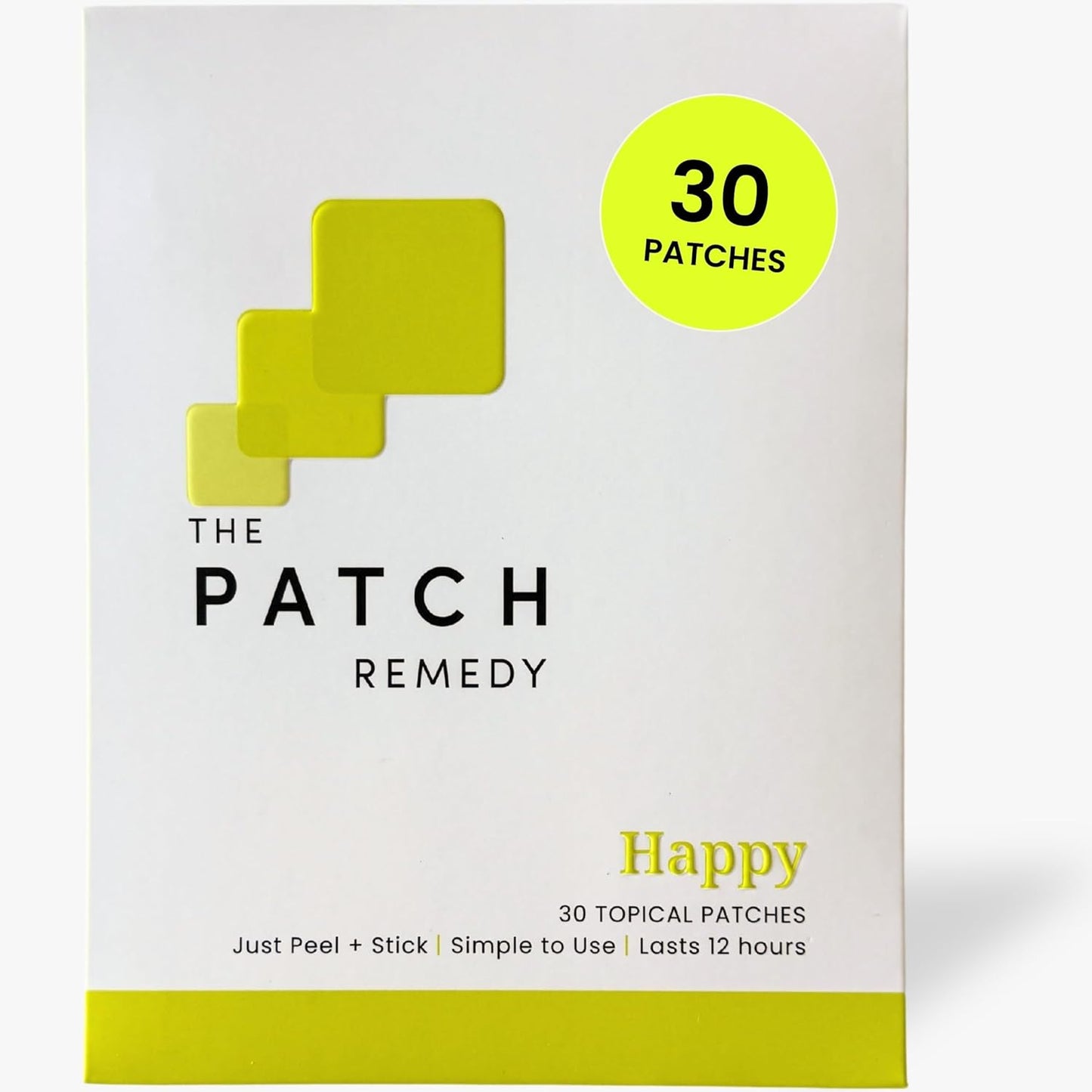 Happy Patch | 5-HTP, L-Theanine, Rhodiola, Inositol, B6, Vitamin D3 | 30 Patches