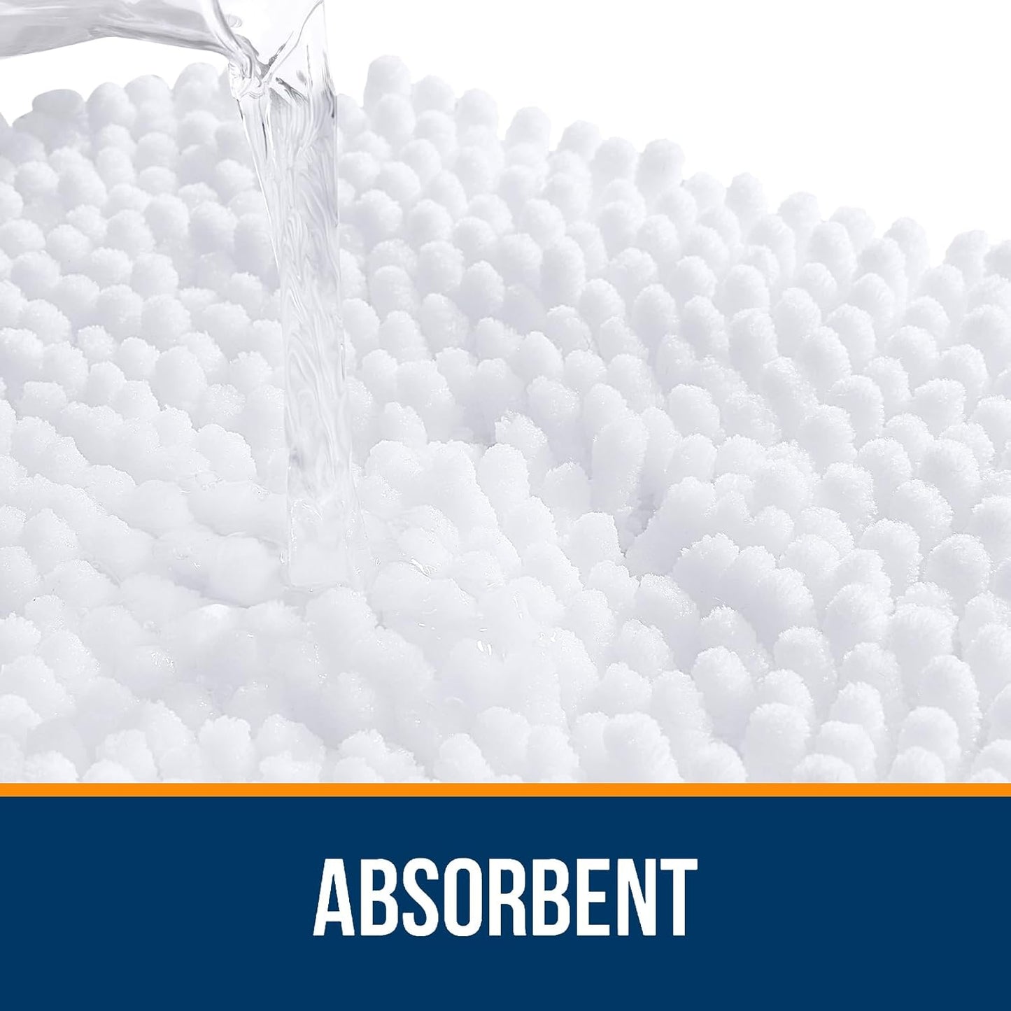 OLANLY Bathroom Rugs 59x20, Extra Soft Absorbent Chenille Bath Rugs, Rubber Backing Quick Dry, Machine Washable Bath Mats for Bathroom Floor, Tub and Shower, Home Decor Accessories, White