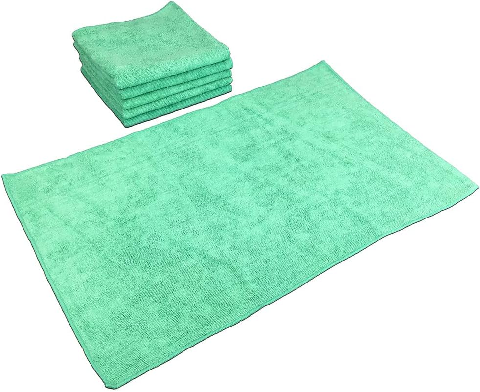Arkwright Microfiber Gym Towel - Pack of 12 - Super Soft, Quick Dry Workout Sweat Towels, 300 GSM Lightweight & Absorbent for Sports, Working Out, Yoga, and Spa, 16 x 27 in, Green