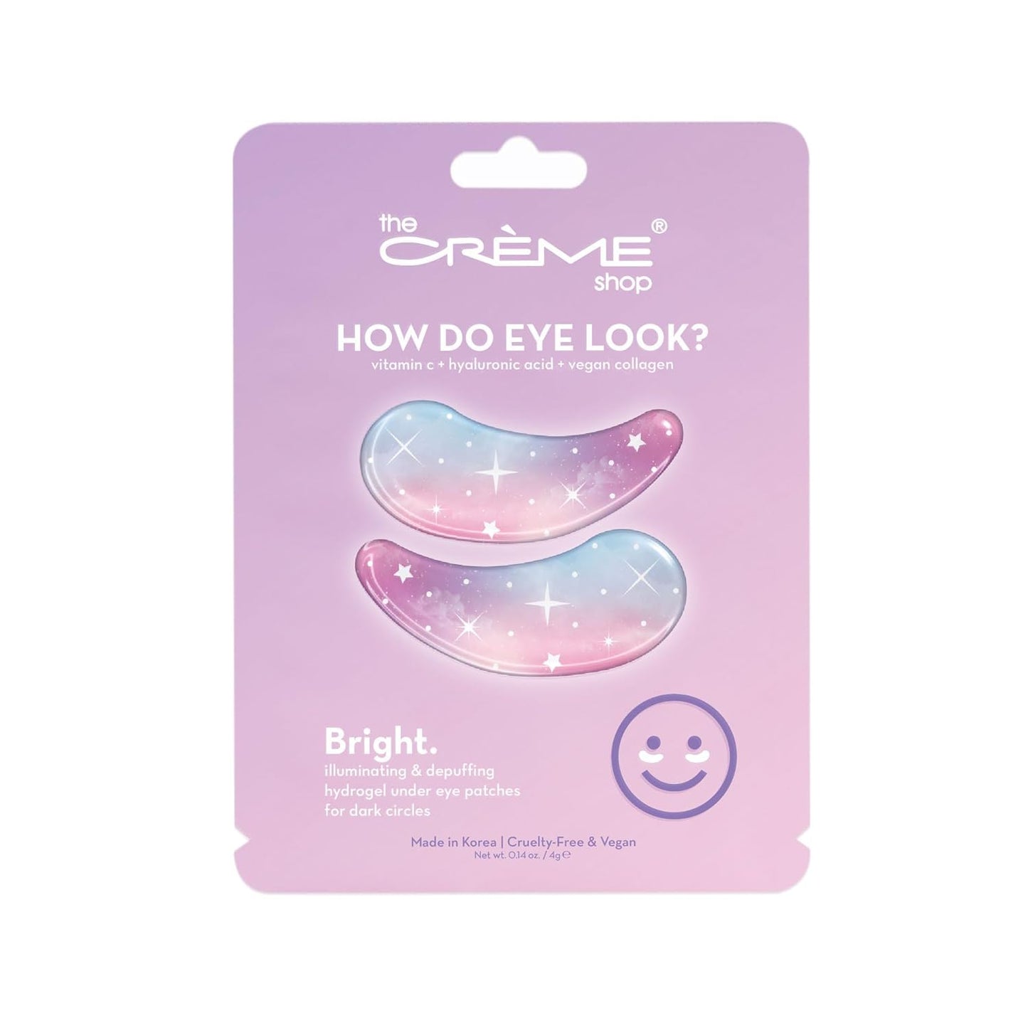 The Crème Shop How Do Eye Look? Vegan Illuminating Under Eye Patches for Brightening Depuffing with Vitamin C Hyaluronic Acid & Vegan Collagen 15 Min Quick Fix for Dark Circles Wrinkles (Set of 3Pack)