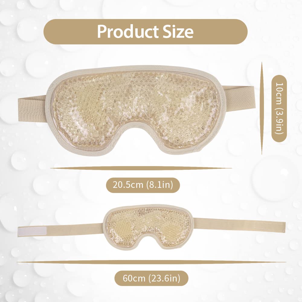 NEWGO Cooling Eye Mask Cold Eye Mask for Dry Eyes, Gel Eye Mask Ice Eye Mask Frozen Reusable Eye Ice Pack Cold Eye Compress for Dark Circles, Migraines, Eye Surgery, Skin Care (Champane)