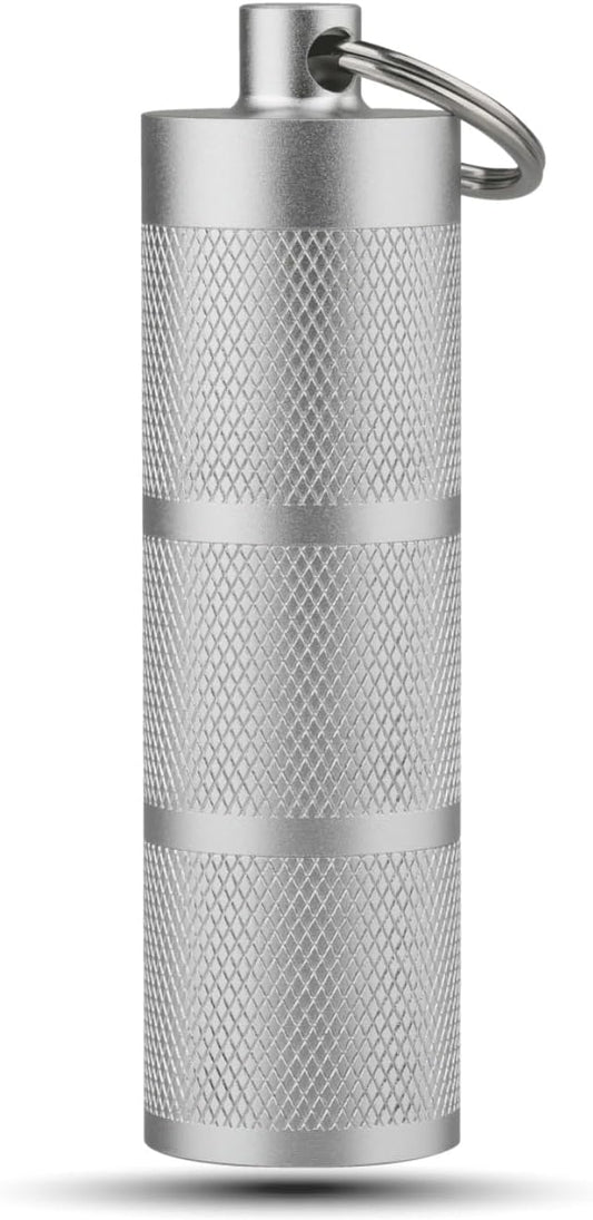 Waterproof Keychain Pill Holder - Compact, Portable, and Secure Pill Box with 3 Compartments - Pocket-Sized Pill Case and Container for Daily Medication on The Go, Sliver