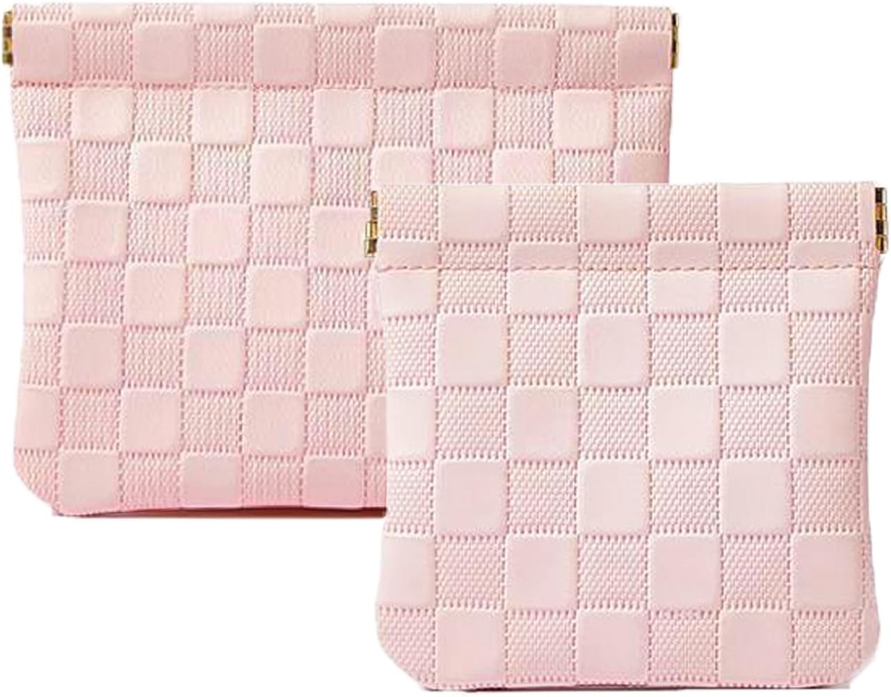 2 PCS Small Makeup Bag for Purse Waterproof Mini Cosmetic Bag for Coin Lipstick Jewelry Portable Mini Makeup Bag Set for Women Small Cosmetic Pouch Makeup Organizer Pink