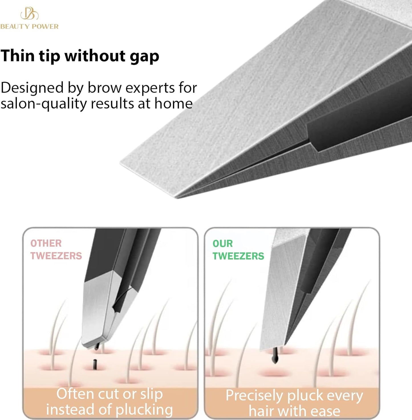 Ultra-Precision Professional Slant Tweezers for Women Facial Hair - German Stainless Steel, Lightweight Black Tweezers for Women & Men, Ideal for Eyebrow & Facial Grooming (Matte Black)