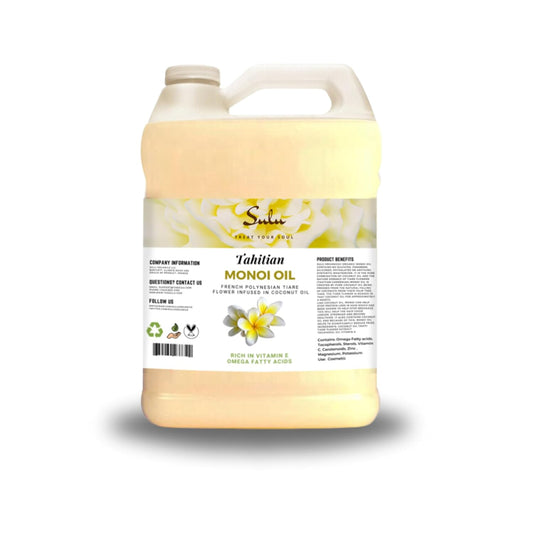 SULU ORGANICS 100% Pure Tahitian Monoi de Tahiti Body, Nail and Hair Oil 1 Gallon (128 FL.OZ)